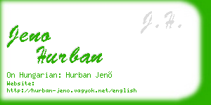 jeno hurban business card